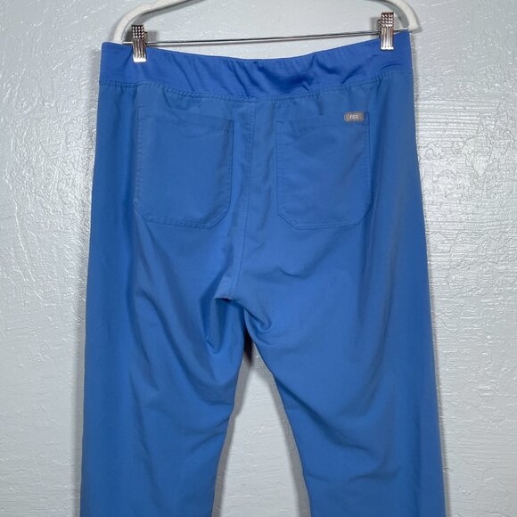Figs Women L Blue Livingston Scrub Pants Pockets Stretch Yoga Waistband - Picture 7 of 9